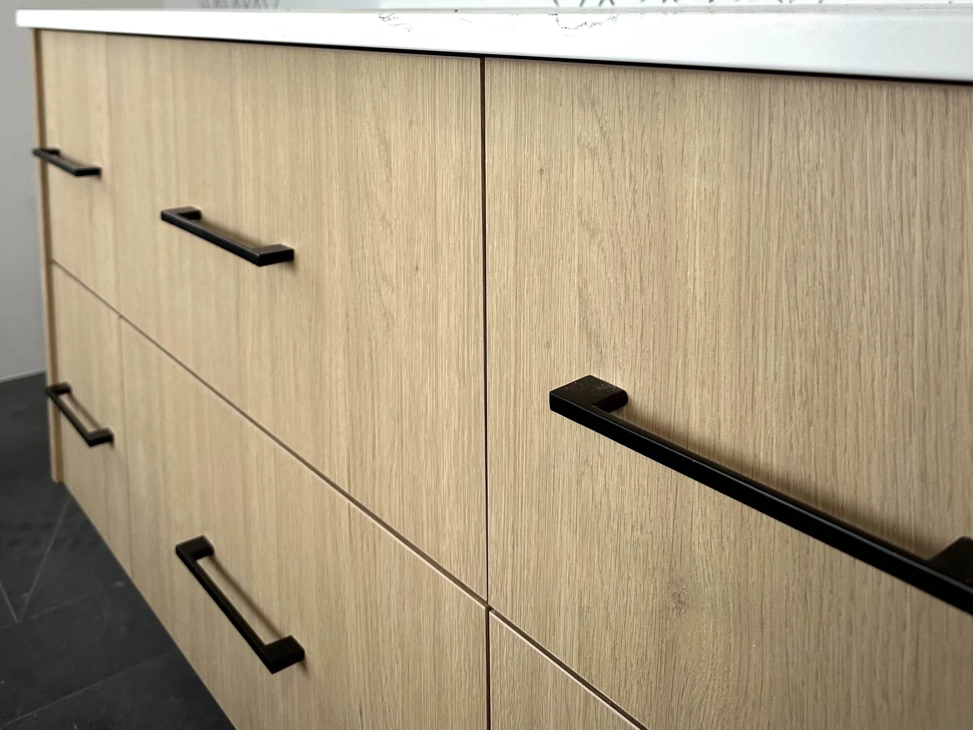 Premium wood materials used in Juniper Cabinetry workshops